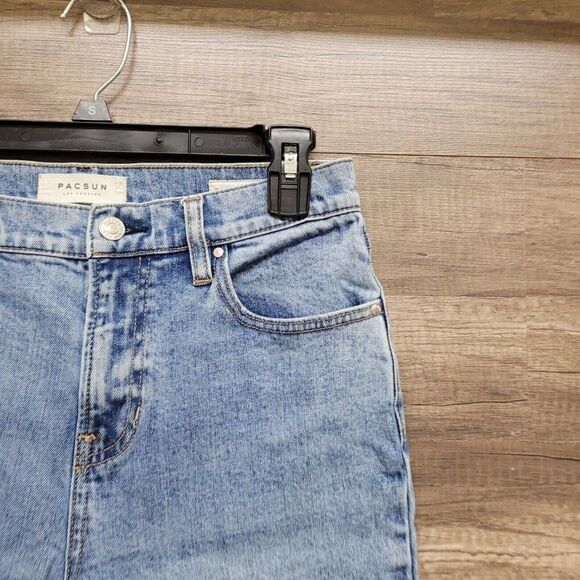 Pacsun Vintage Icon Ripped Busted Knee High Rise Jeans Raw Hem Womens 28‎ - Picture 3 of 13